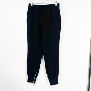 Babaton Aritzia Black Jogger Pants Zipper Ankle Detail